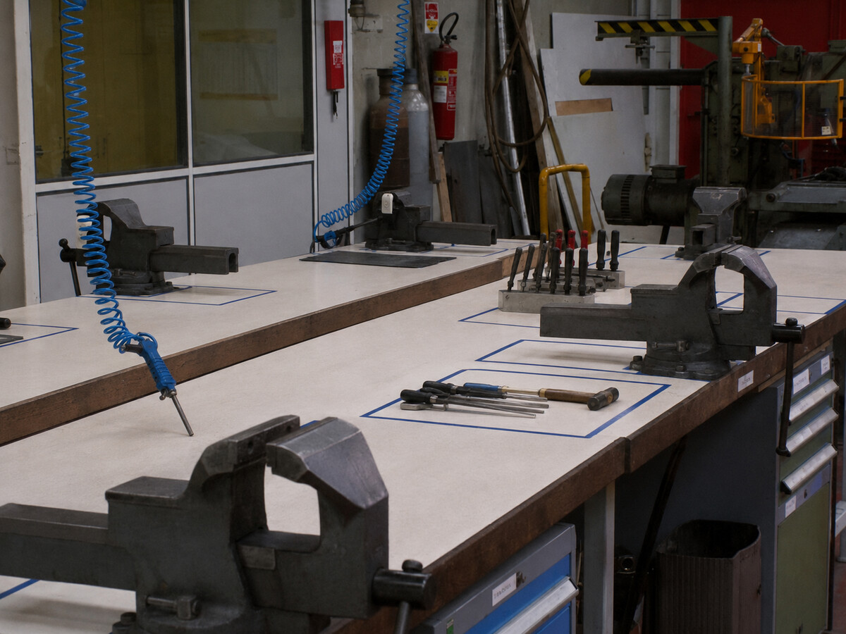 Projection du même poste de travail après 5S